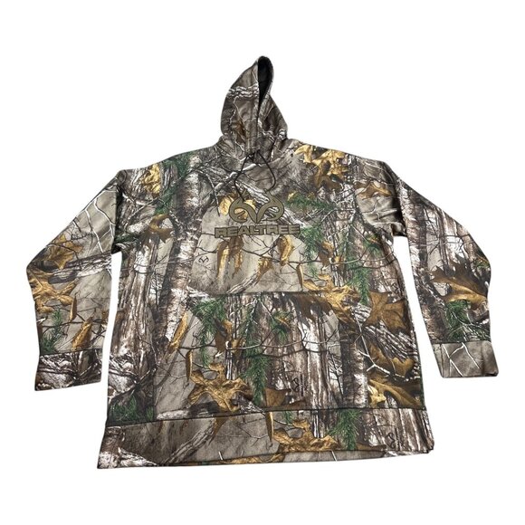 Realtree Other - Realtree Edge Pullover Hoodie Mens L Brown Camouflage Fleece Hunting Y2K Fishing
